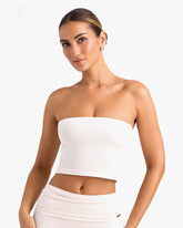BO&TEE BANDEAU CROP TOP WASHED CREAM